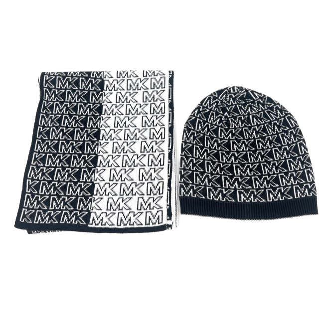 Michael Kors Men's Split Logo Scarf & Hat Set