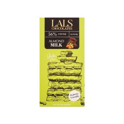 Lals Chocolate 56% Cocoa Almond Milk Sugar Free 90g - Shams Shopping Centre Lals  
