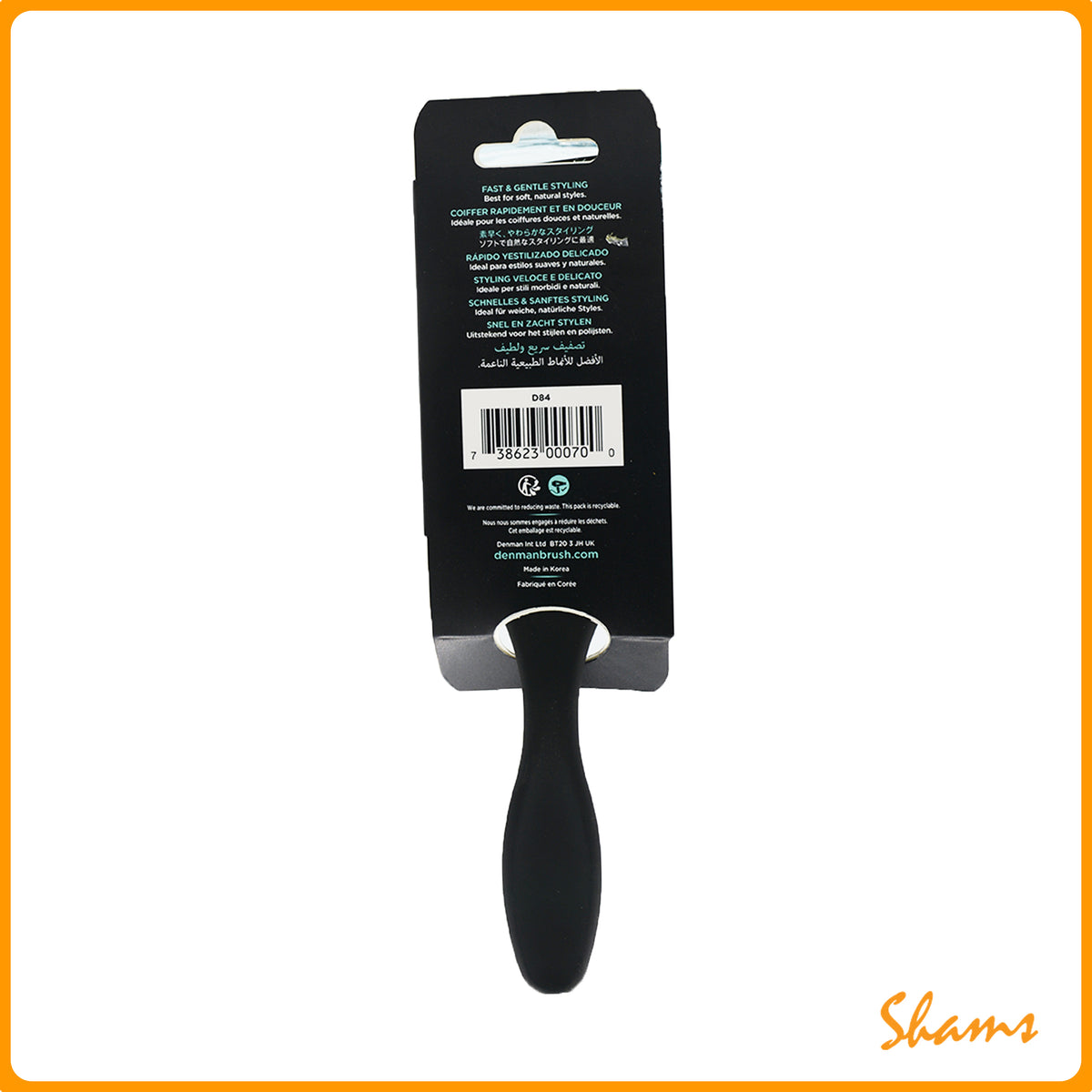 Denman The Mini Peddle Brush-Black D84