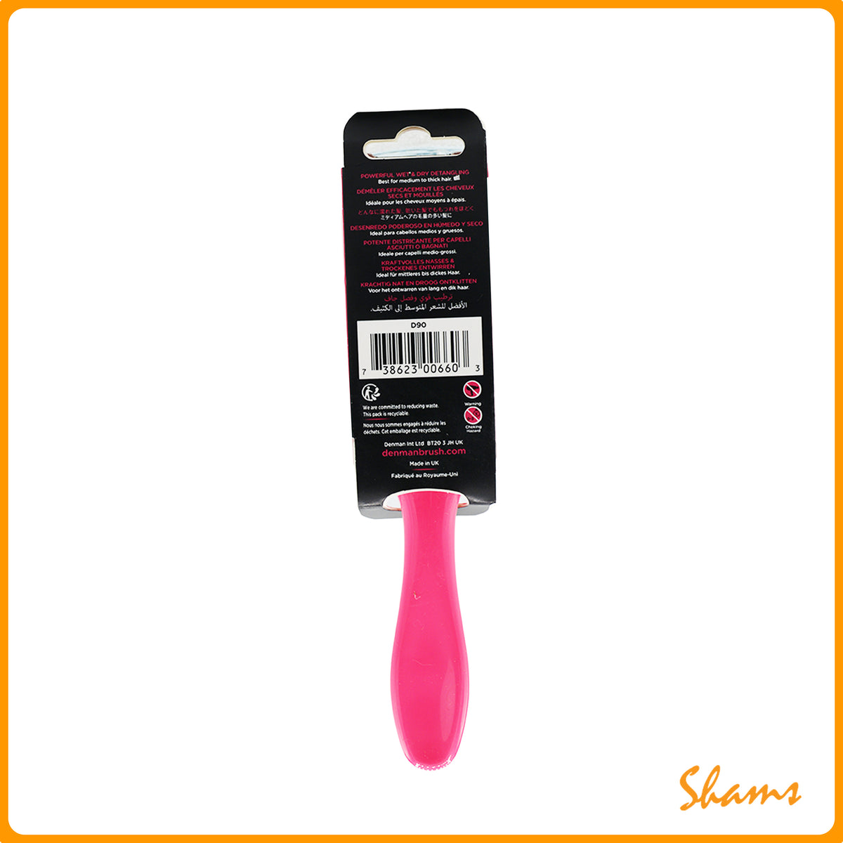 Denman TangleTamper Ulta Mini Hair Brush-Pink D90