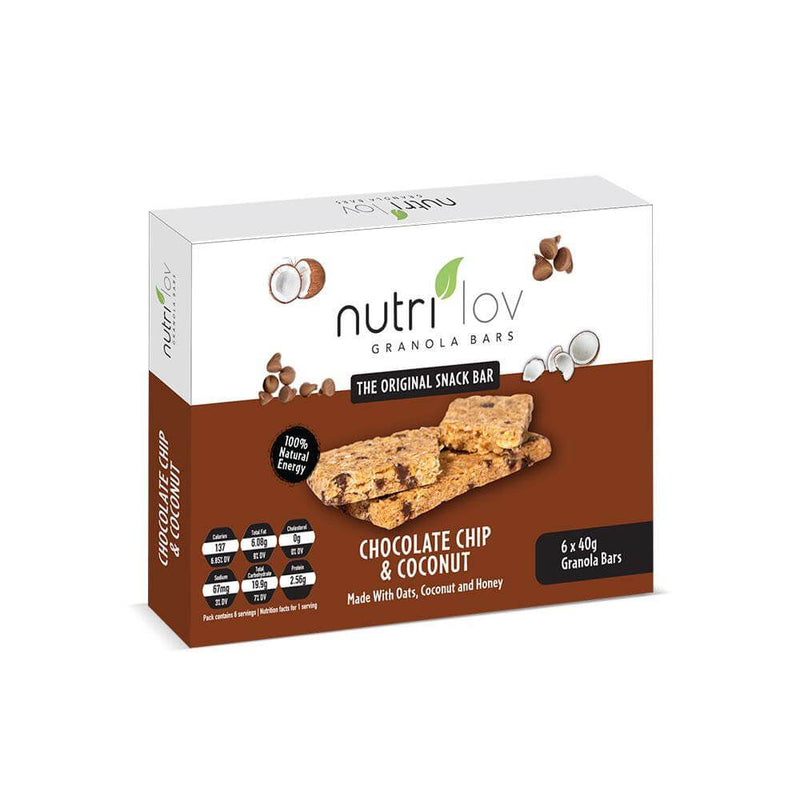 Nutrilov Chocolate & Coconut Granola Bar 6X40g
