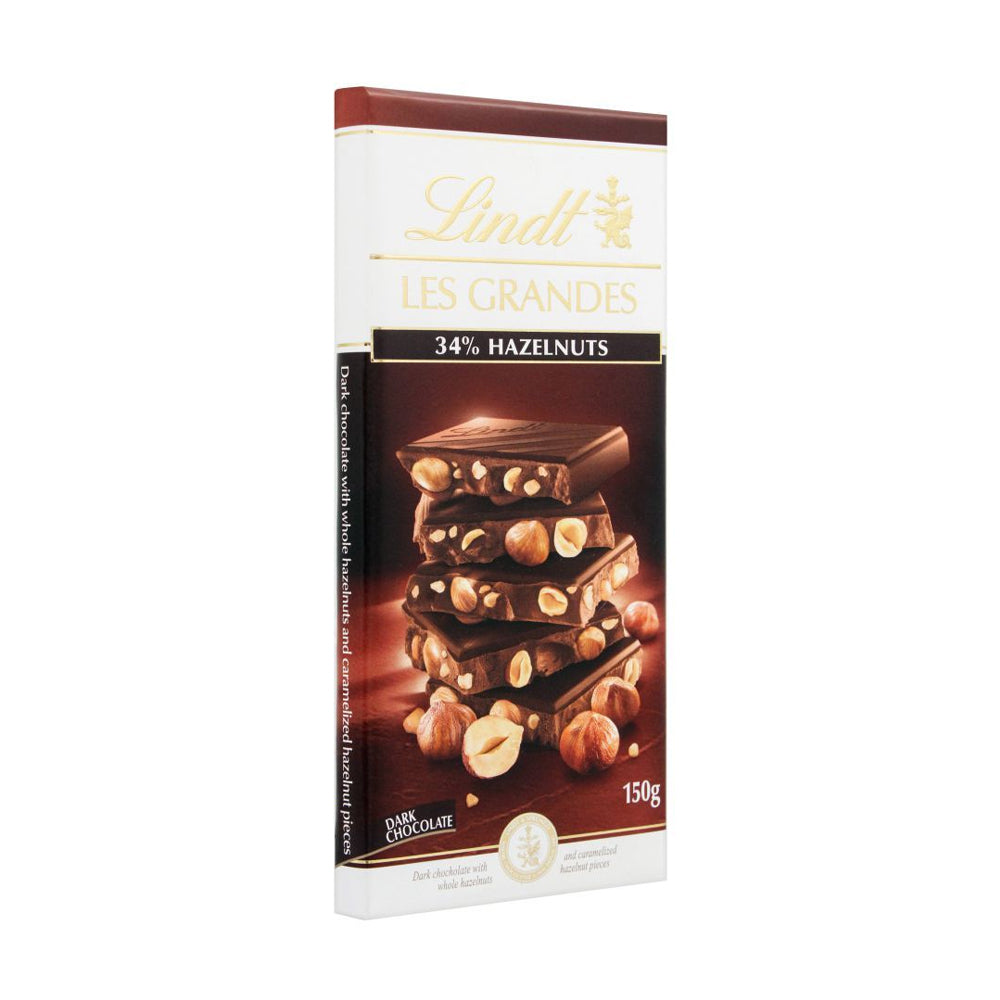 Lindt Les Grandes 34% Hazelnut Dark 150g - Shams Shopping Centre Lindt  