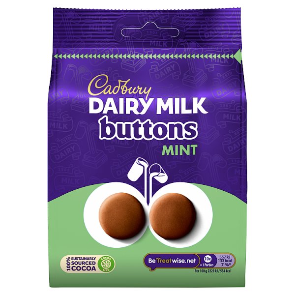 Cadbury Dairy Milk Buttons Mint Chocolate Bag 95g