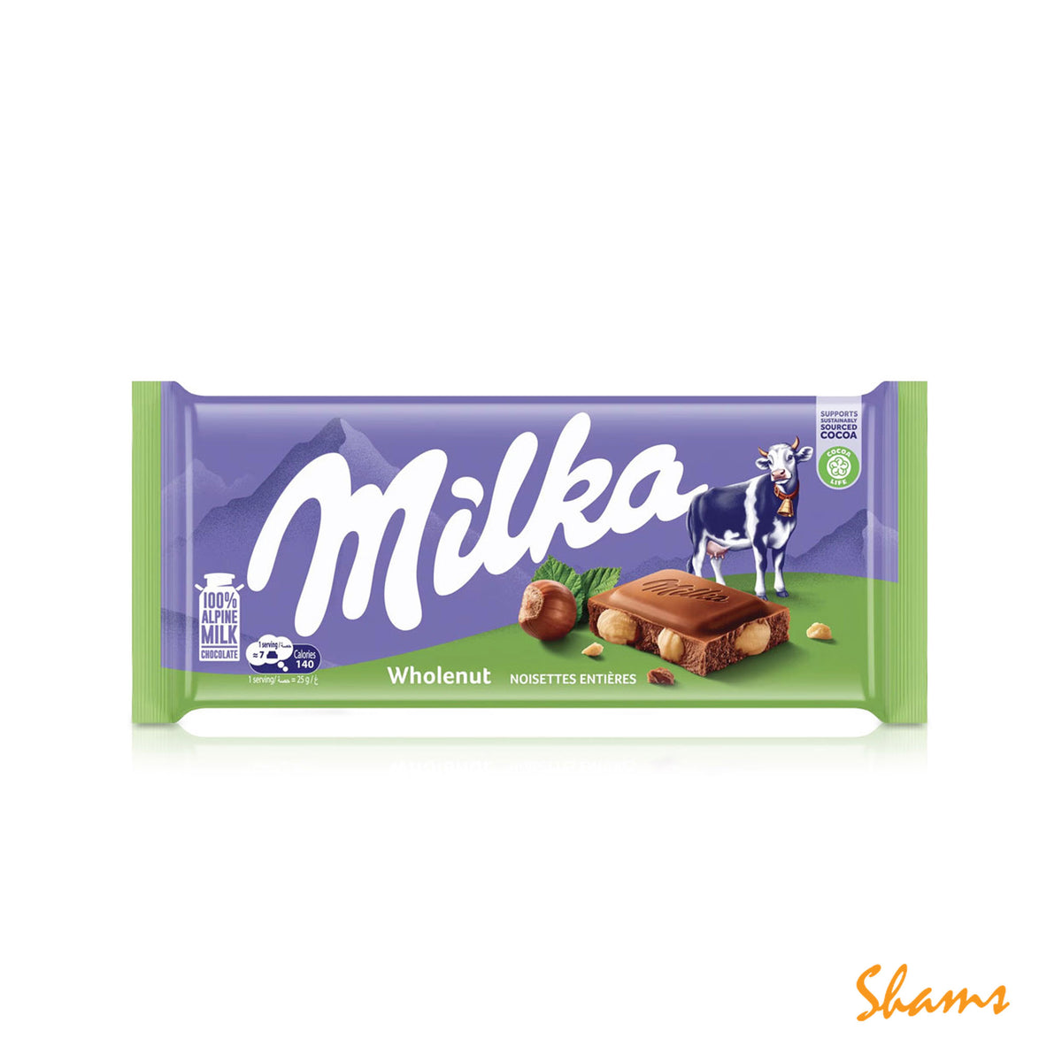 Milka Wholenut Chocolate Bar 90g