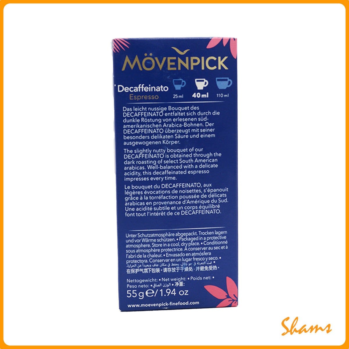 Movenpick Decaffeinato Espresso Coffee Capsule 53g