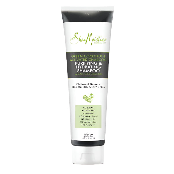 Shea Moisture Green Coconut & Activated Charcoal Purifying Hydrating Shampoo 305ml