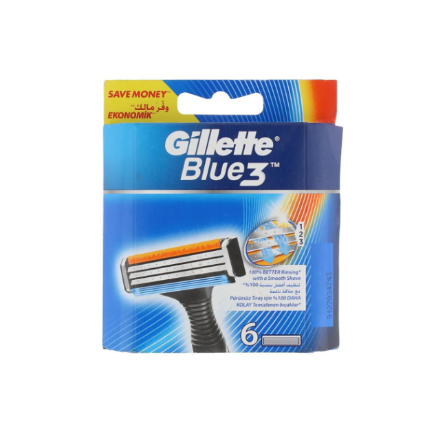 Gillette blue 3 cartridge 6s