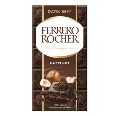 Ferrero Rocher Dark Hazelnut 55% Bar 90g - Shams Shopping Centre Ferrero Rocher  