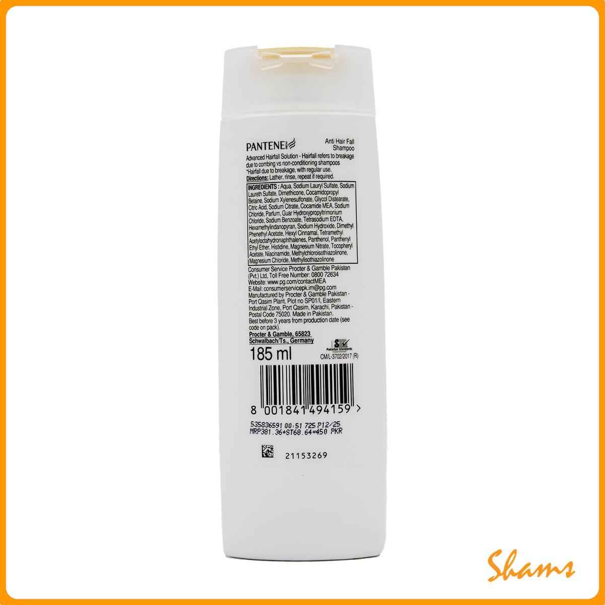Pantene Advanced Hair Fall Solution Shampoo 185ML