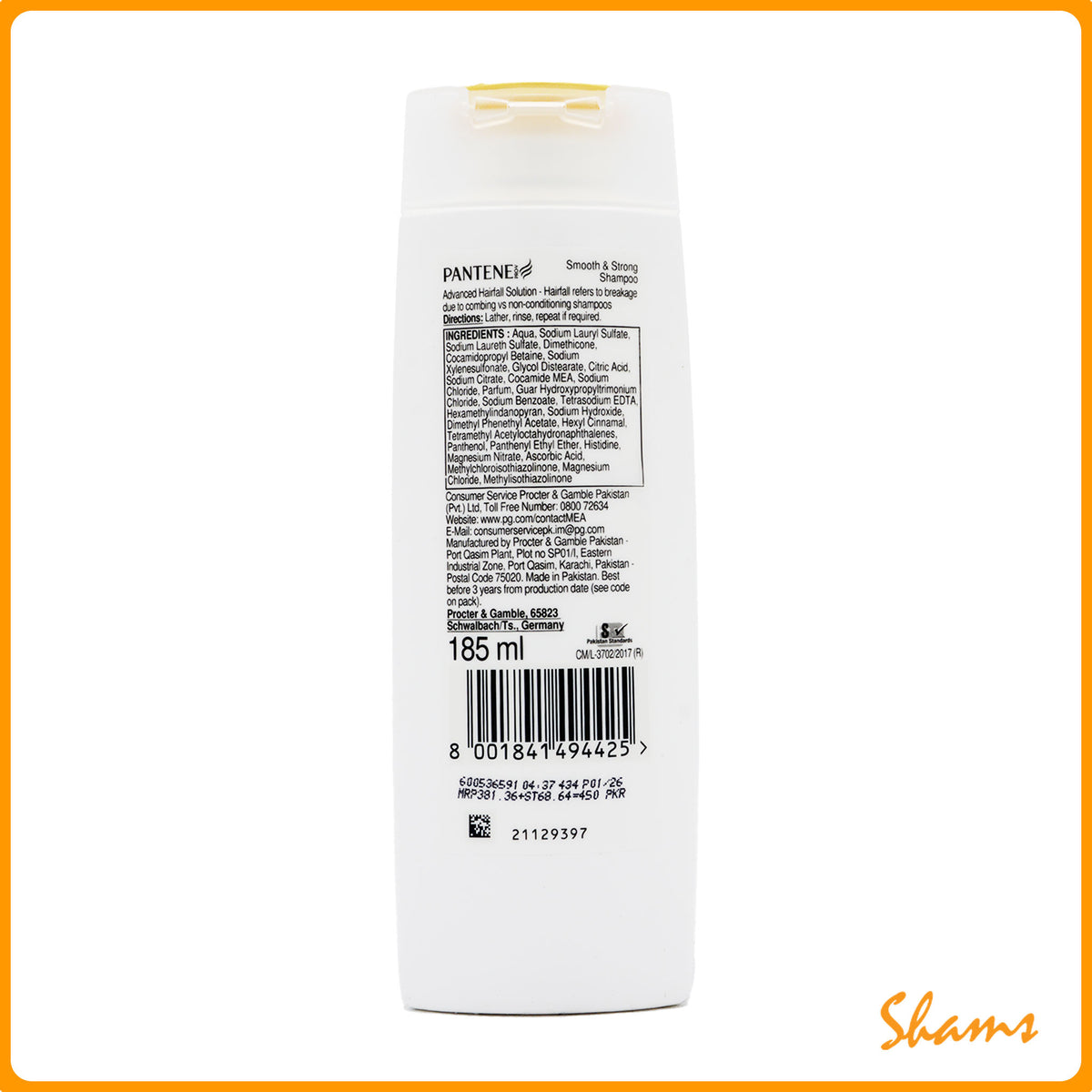 Pantene Anvance Hair Fall Smooth And Strong Solution 185ML