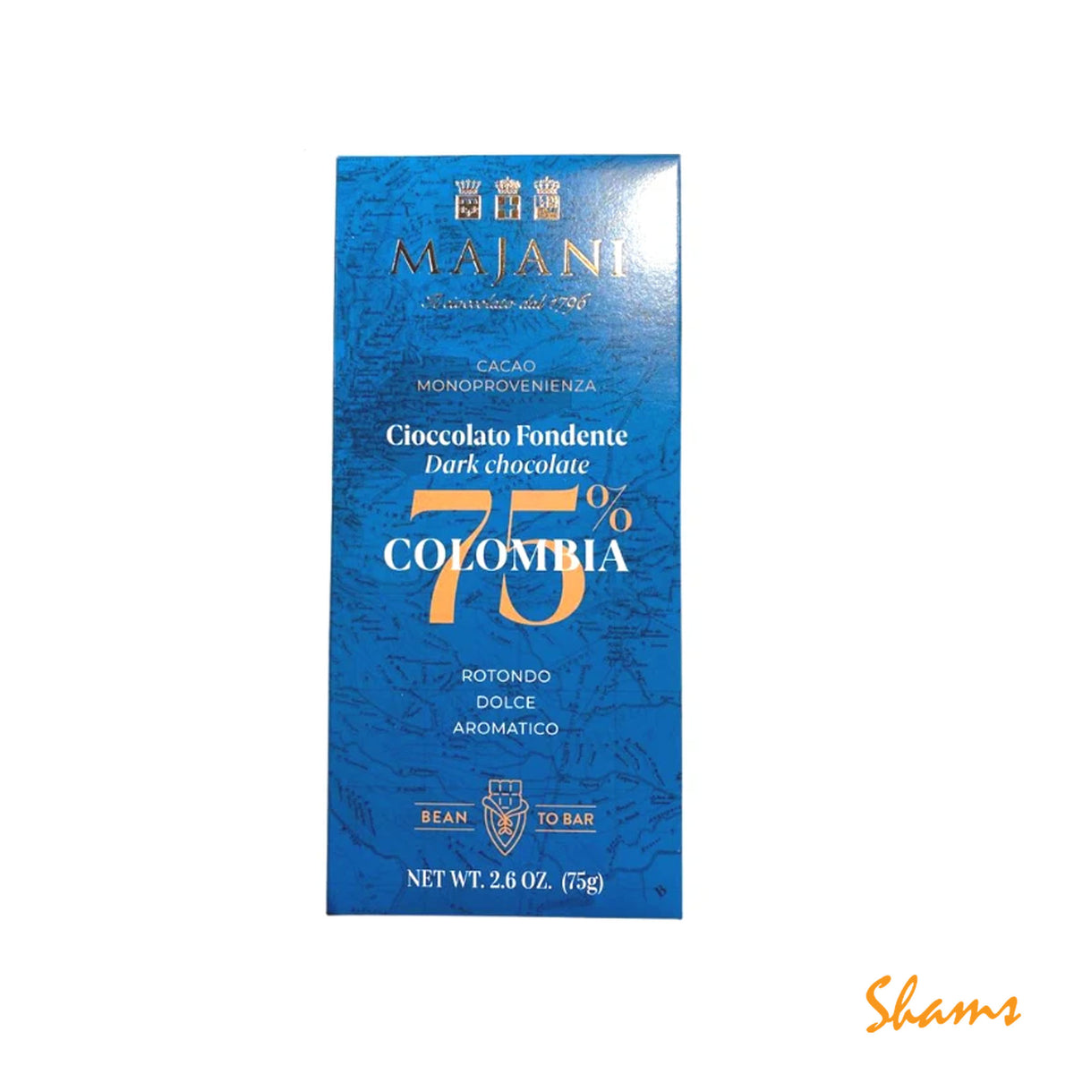 Majani Tav F 75% Colomb Ast Extra Dark Chocolate Bar 75g
