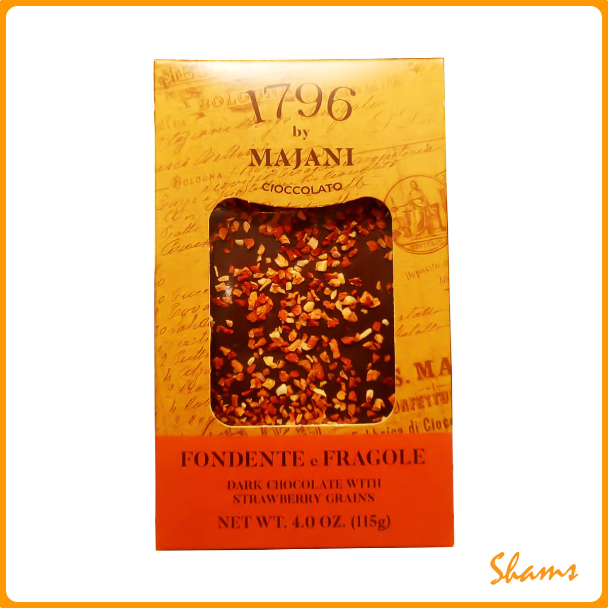 Majani Dark Chocolate With Strawberry Grains 115g