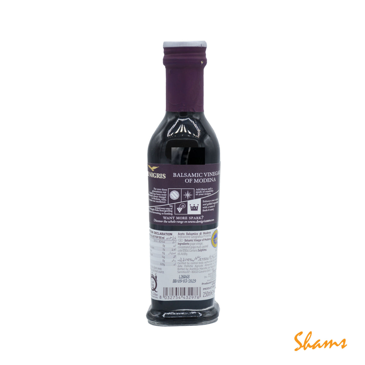 De Nigris Balsamic Vinegar of Modena 250ml
