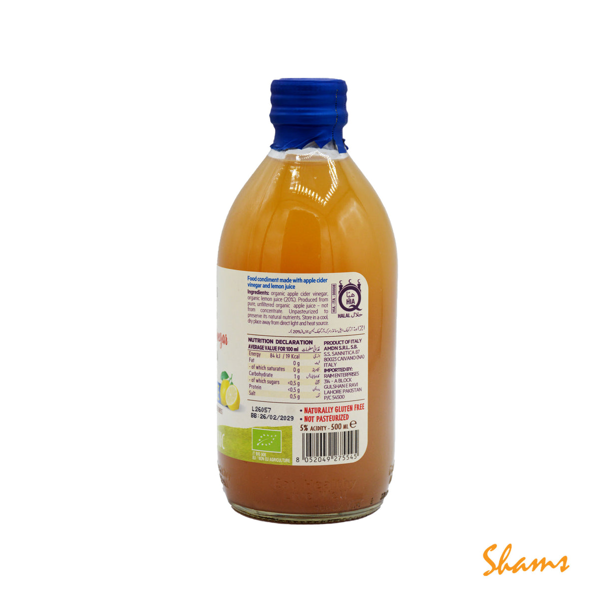 De Nigris Apple Cidar Vinegar With Mother & Lemon Juice 500ml