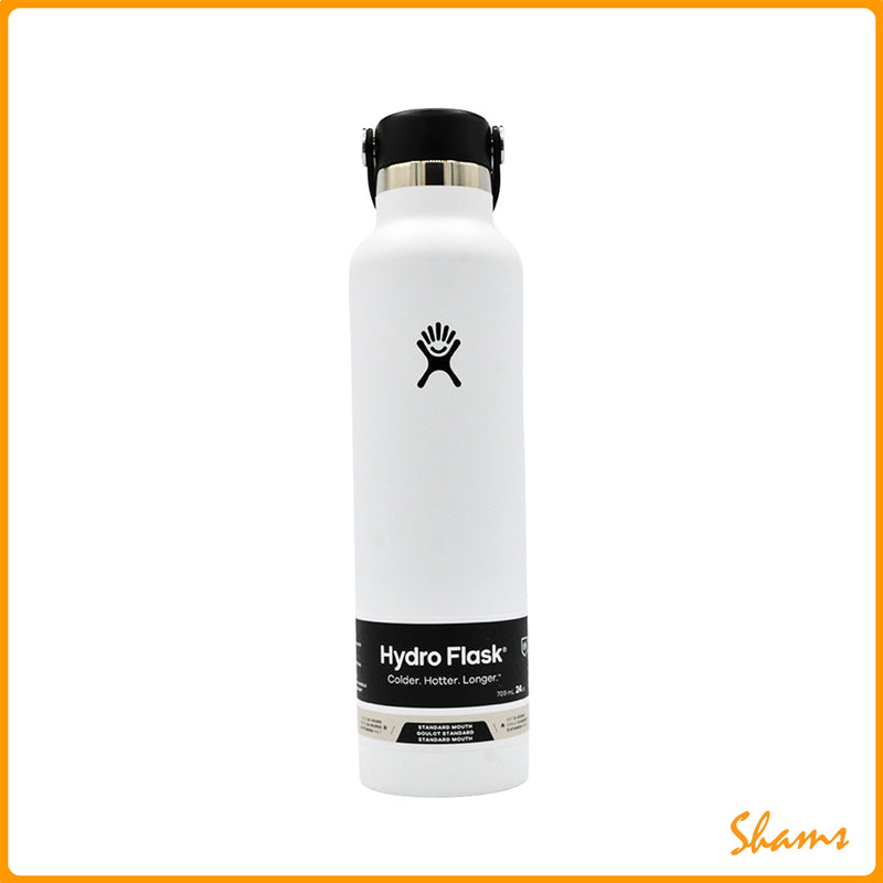 Hydro Flask 24 oz Standard Mouth W/Flex Cap-White