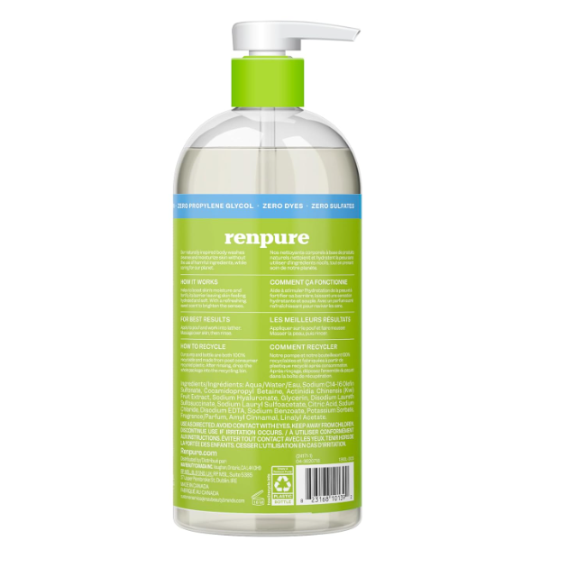 Renpure Kiwi & Hyaluronic Acid Ultra Hydrating Body Wash 710ml