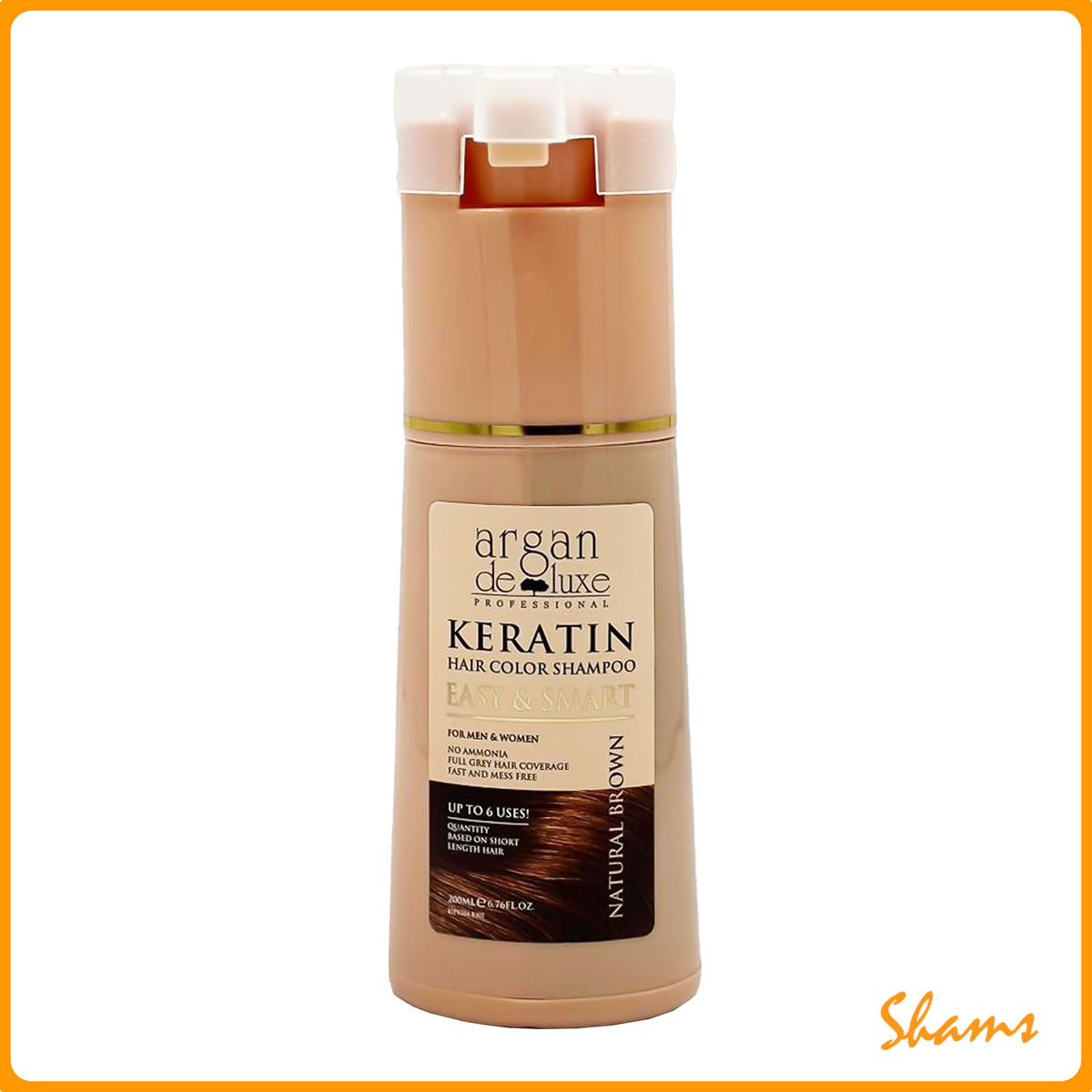 Argan De Luxe Keratin Easy & Smart Natural Brown Shampoo 200ml