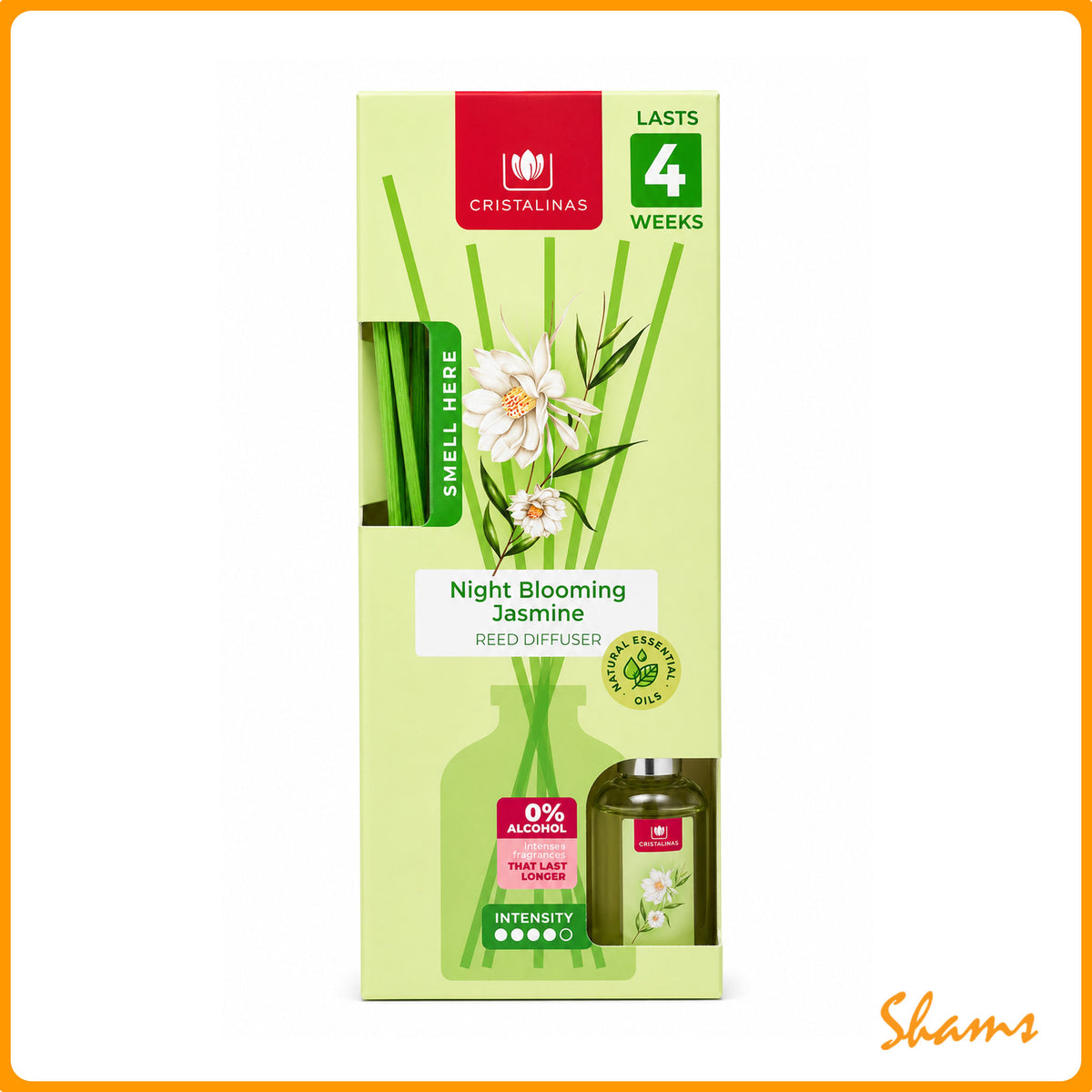 Cristalinas Night Blooming Jasmine Reed Diffuser Intensity 2