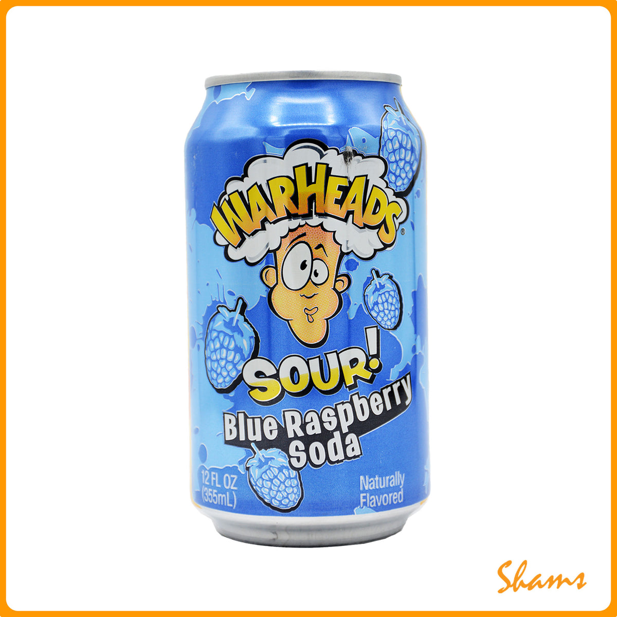 Warheads Sour Blue Raspberry Soda 355ml