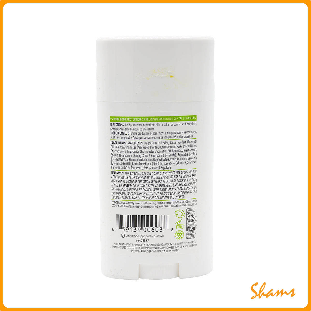 Schmidt's Signature Bergamot & Lime Deo Stick 75g