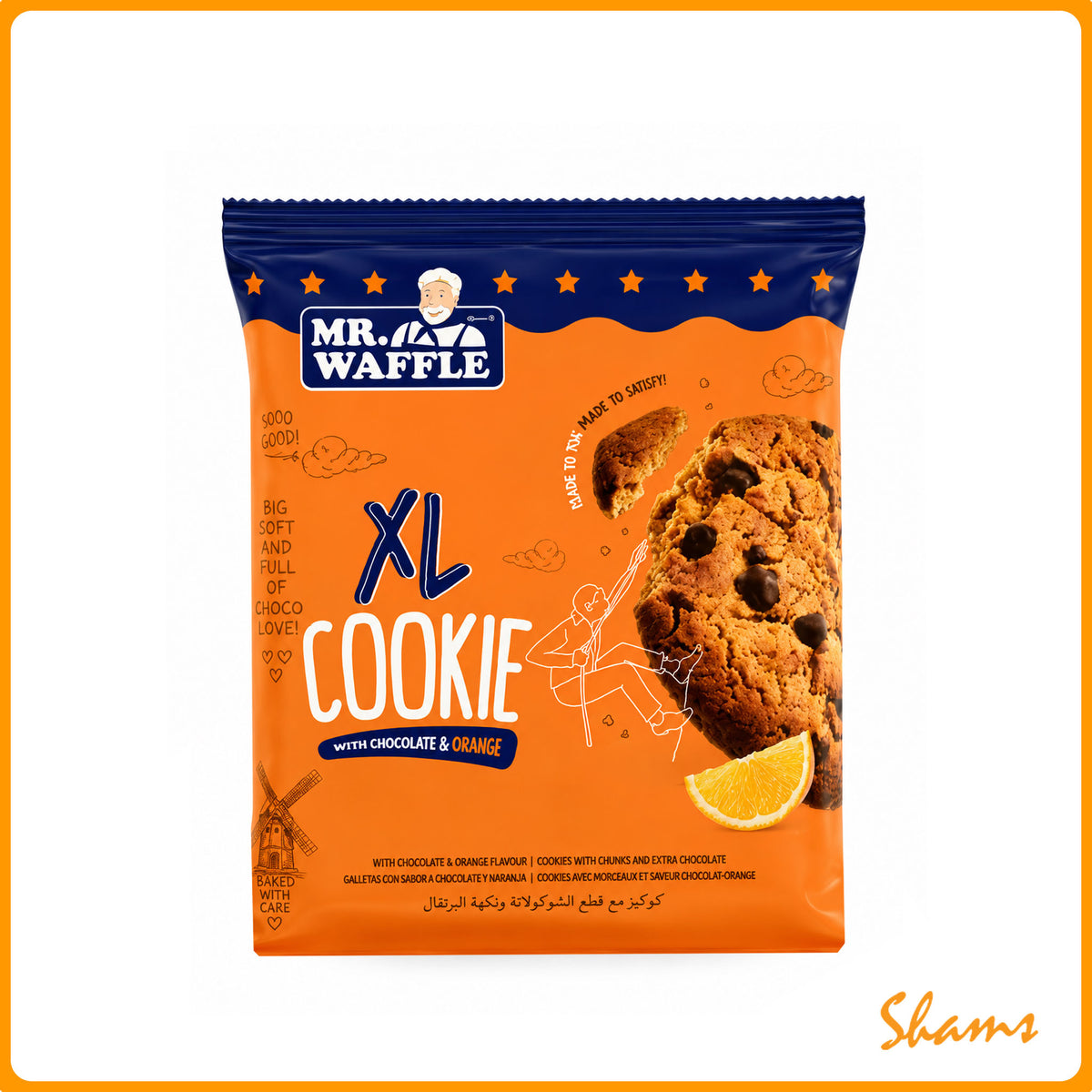 Mr. Wafle XL Cookie Bitter Chocolate & Orange 41g