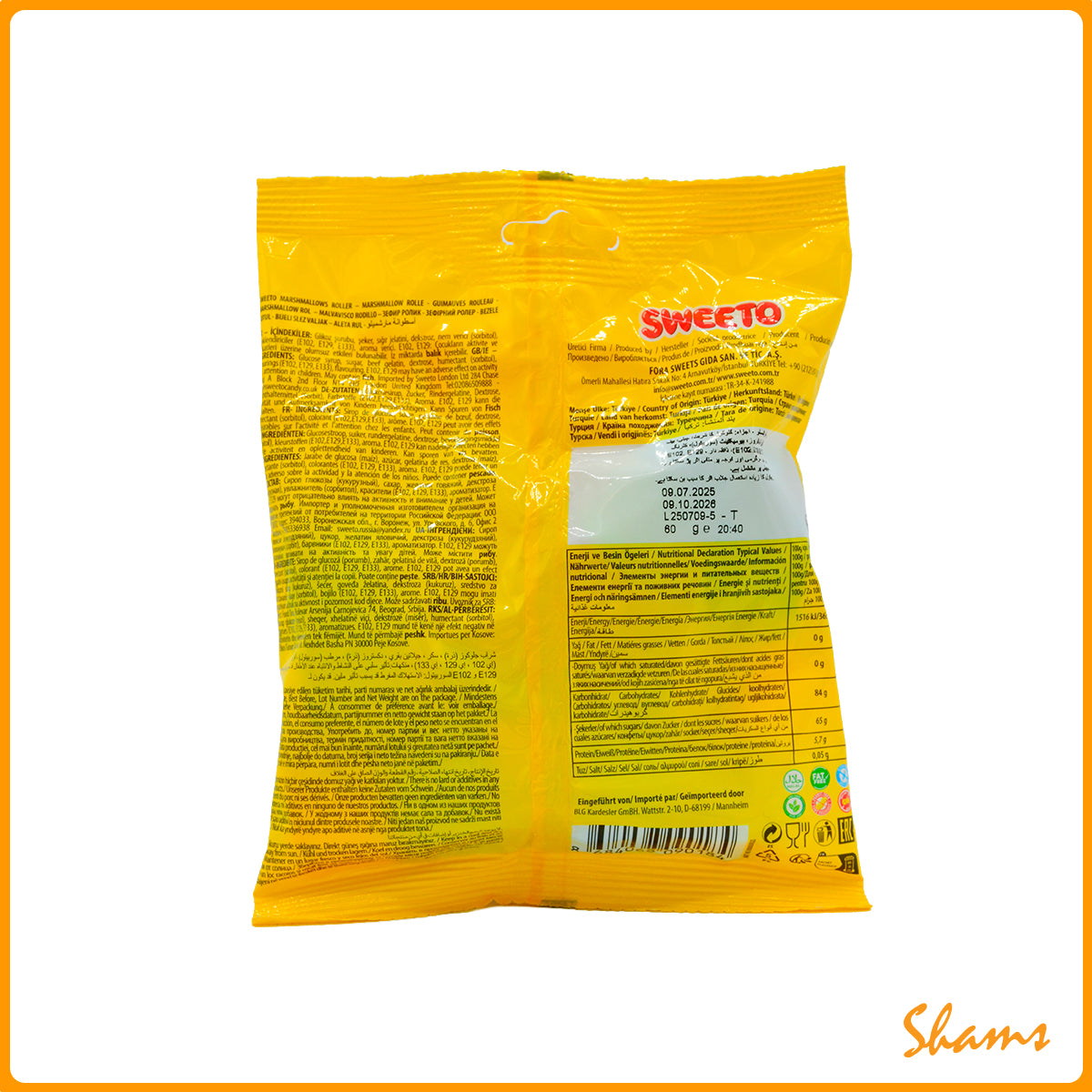 Sweeto Marshmallow Roller 60gm