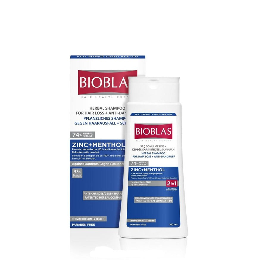 Bioblas Anti-Dandruff Shampoo (Zinc + Menthol) 360ml