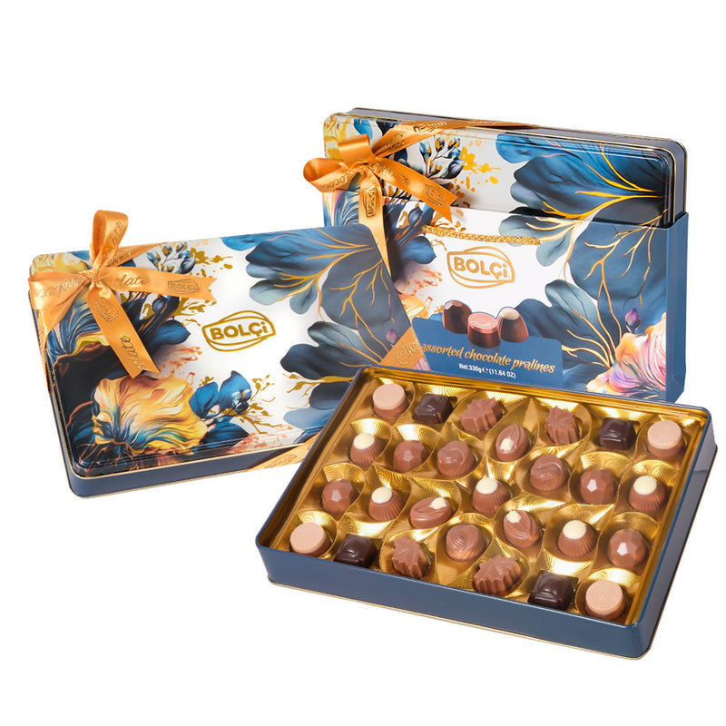 Bolci Assorted PralinesTin Blue Floral 330g
