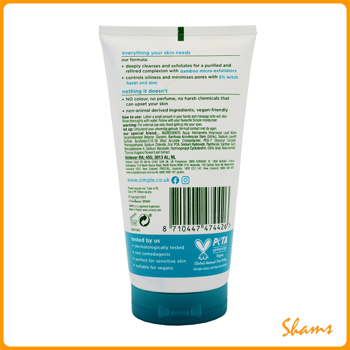 Simple Clear Pore Scrub For Blemish Prone Skin 150ml