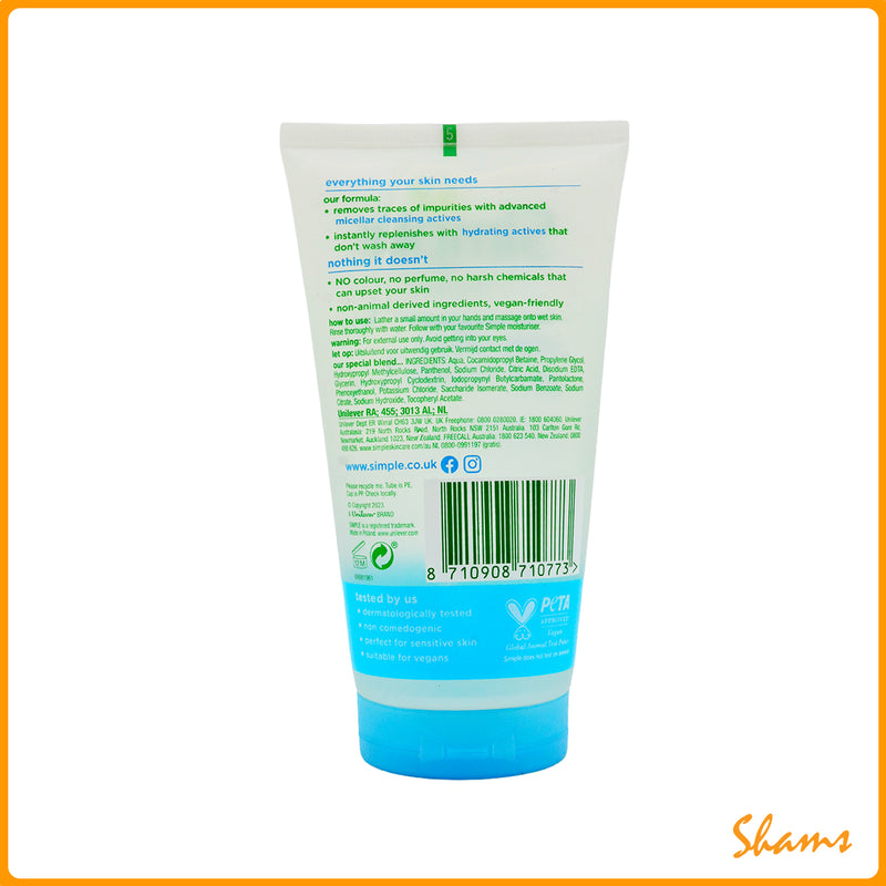 Simple Micellar Facial Gel Wash 150ml