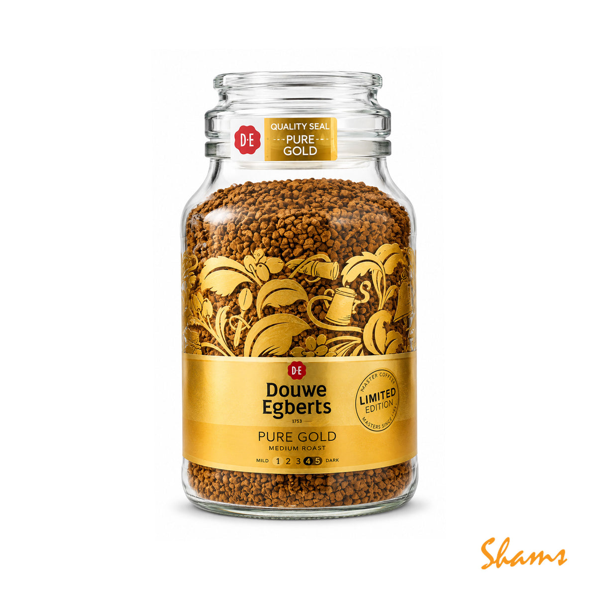 Douwe Egberts Pure Gold Medium Roast Coffee 190g