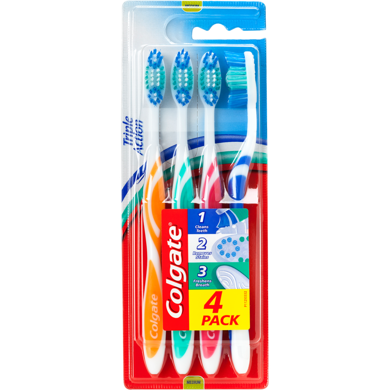 Colgate Triple Action Toothbrushes 4pcs