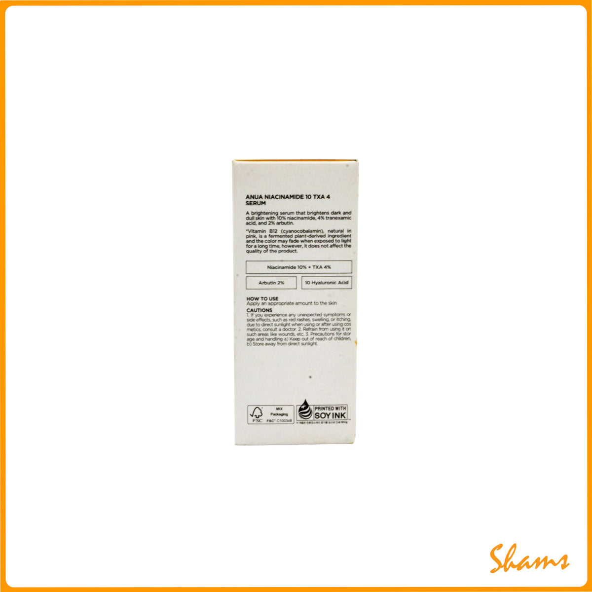 Anua Niacinamide 10% + TXA 4% Dark Spot Correcting Serum 30ml