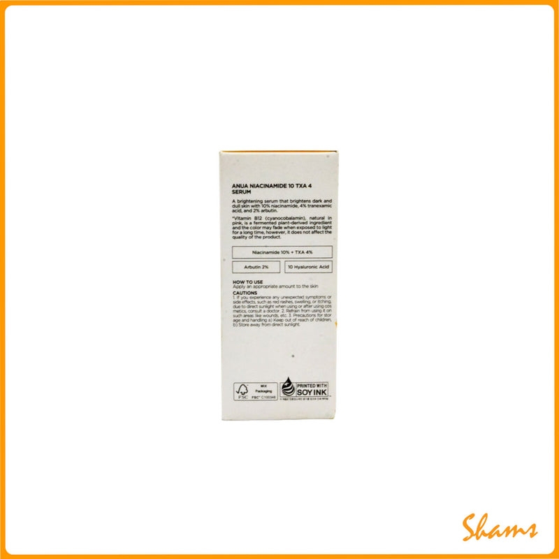Anua Niacinamide 10% + TXA 4% Dark Spot Correcting Serum 30ml