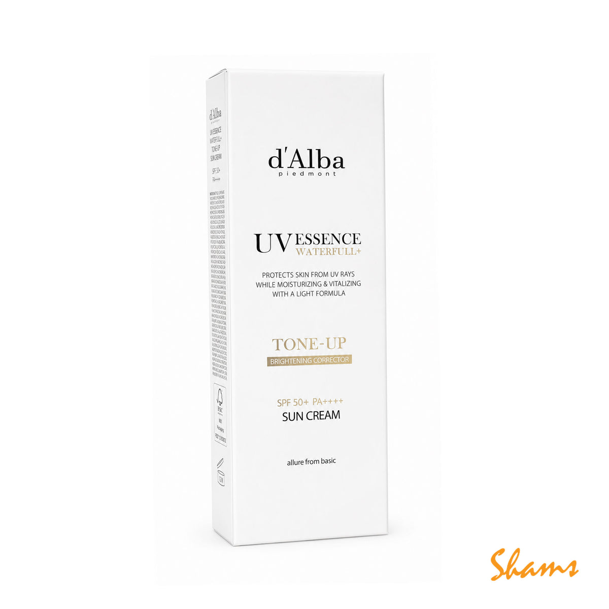 D'Alba UV Essence Waterfall Tone-Up SPF50+ Sun Cream 50ml