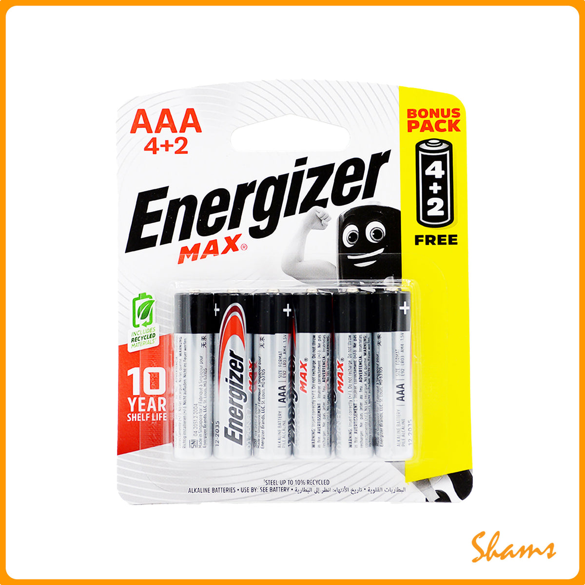 Energizer Max ALK AAA BP4+2