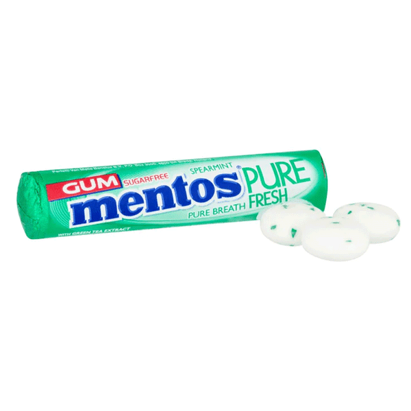 Mentos Pure Fresh Spearmint Gum Roll 9 pcs