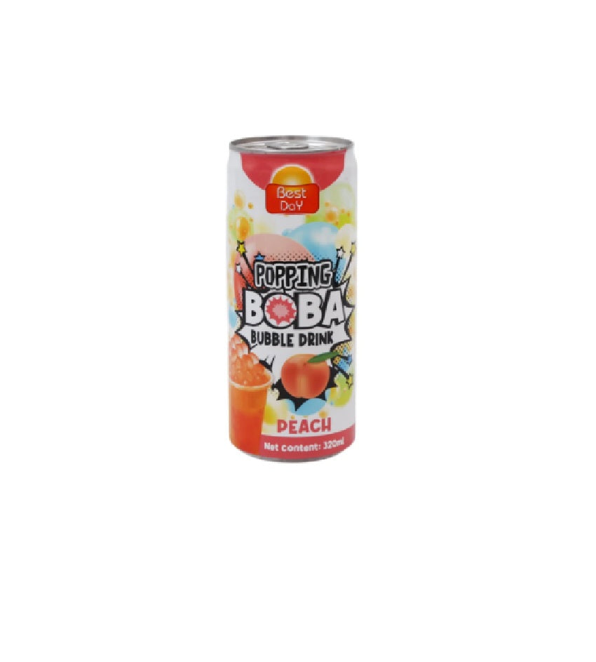 Best Day Popping Boba Peach Bubble Drink 320ml