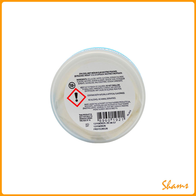 ZYN Cool Mint Medium Nicotine Pouches 6mg