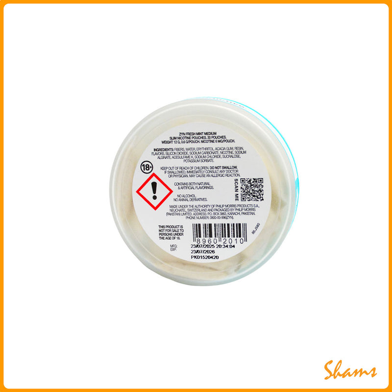 ZYN Fresh Mint Medium Nicotine Pouches