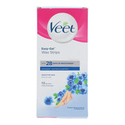 Veet Wax Strips Sensitive Skin Almond Oil & Blue Cornflower Pack Of 12