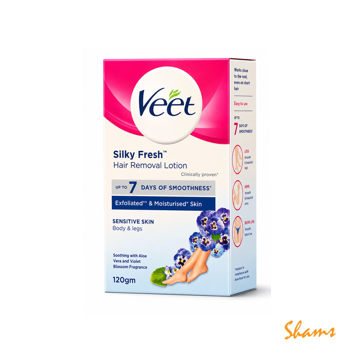 Veet Silky Fresh Hair Removal Lotion Sensitive Skin 120g