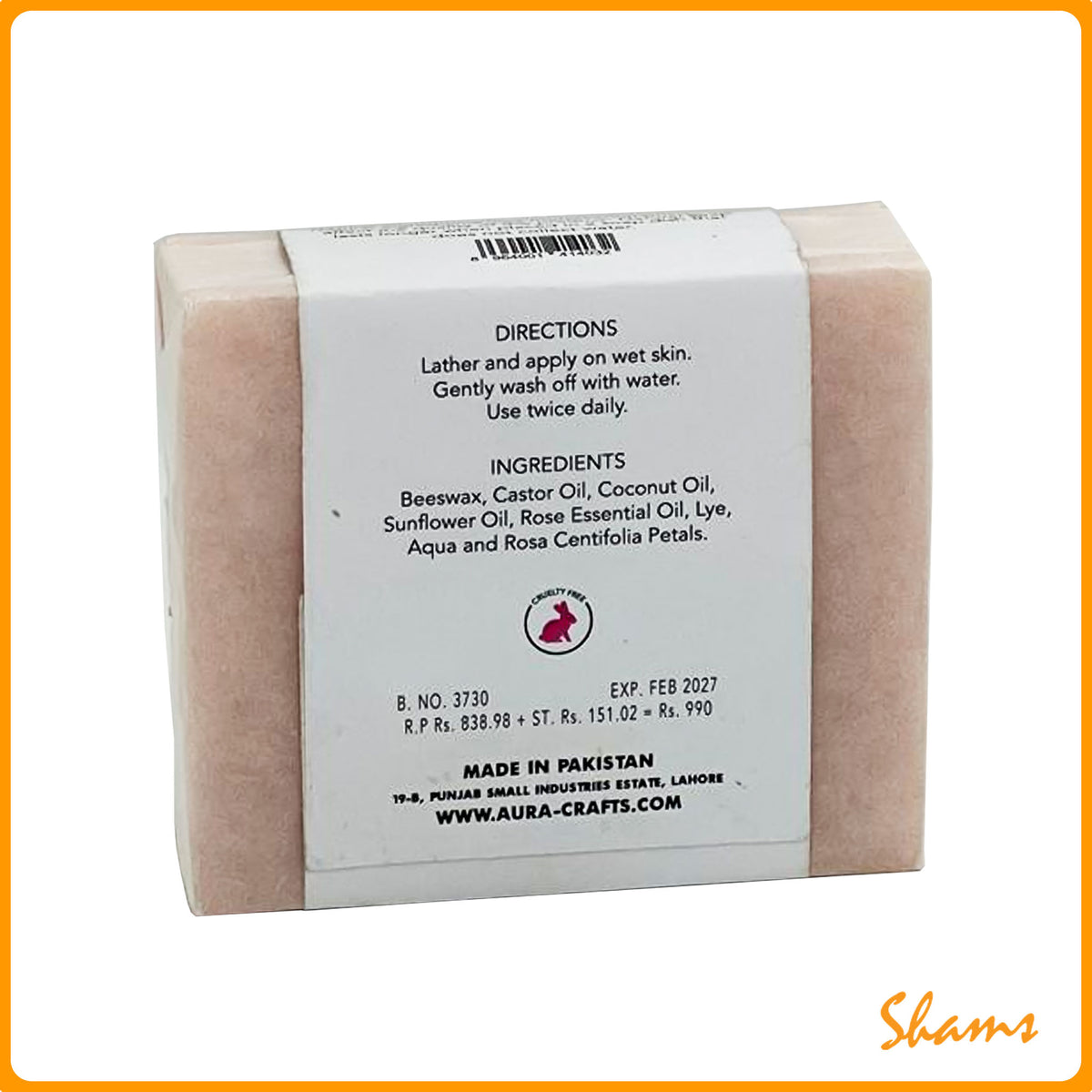 Aura Rose Cleansing Bar 100g