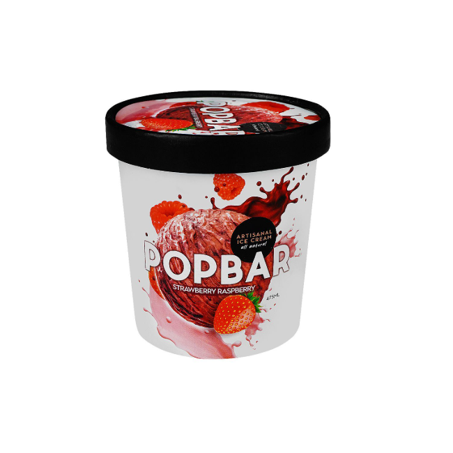 Pop Bar Strawberry Raspberry Icecream 475ml