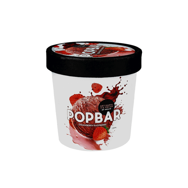 Pop bar Strawberry Raspberry Ice Cream Cup 125ml