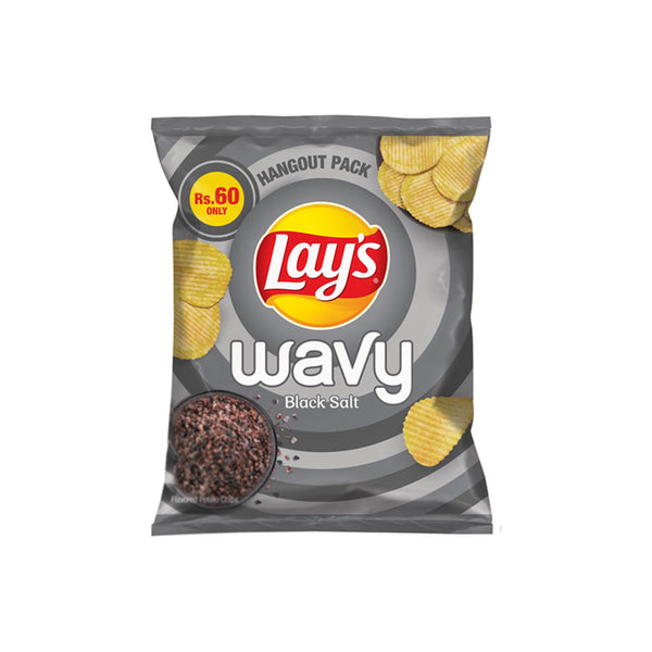Lays Wavy Black Salt Chips 43g