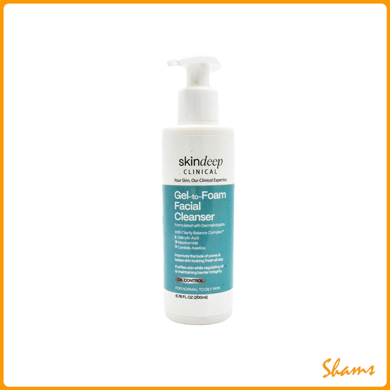 Skindeep Gel-to-Foam Facial Cleanser 200ml