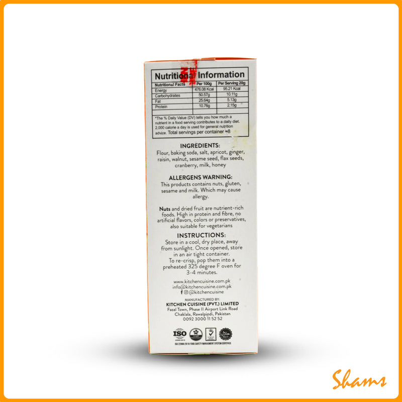 Kitchen Cuisine Fruit & Nut Crispsn Apricot & Ginger Cracker 155g