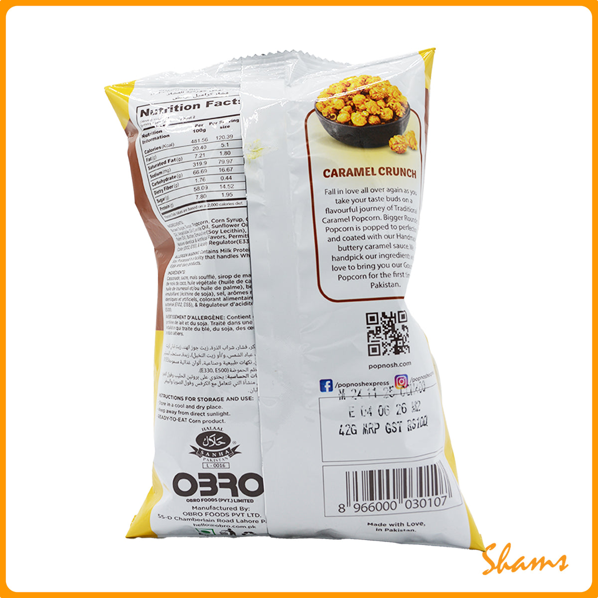 Pop Nosh Caramel Crunch Popcorn 60g