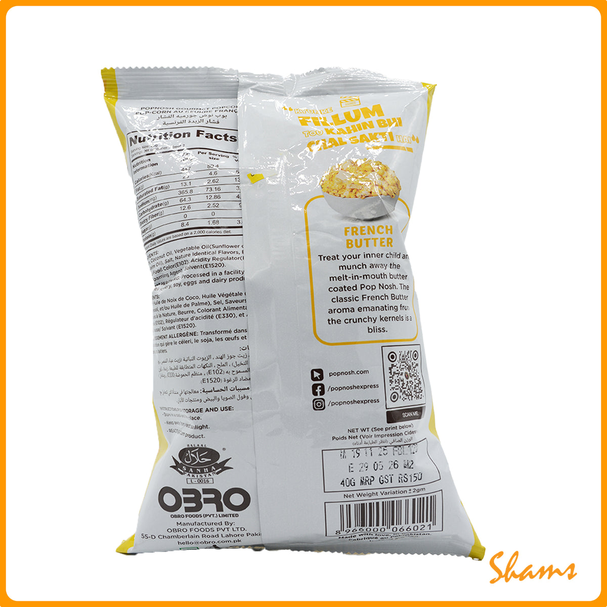 Pop Nosh French Butter 40g